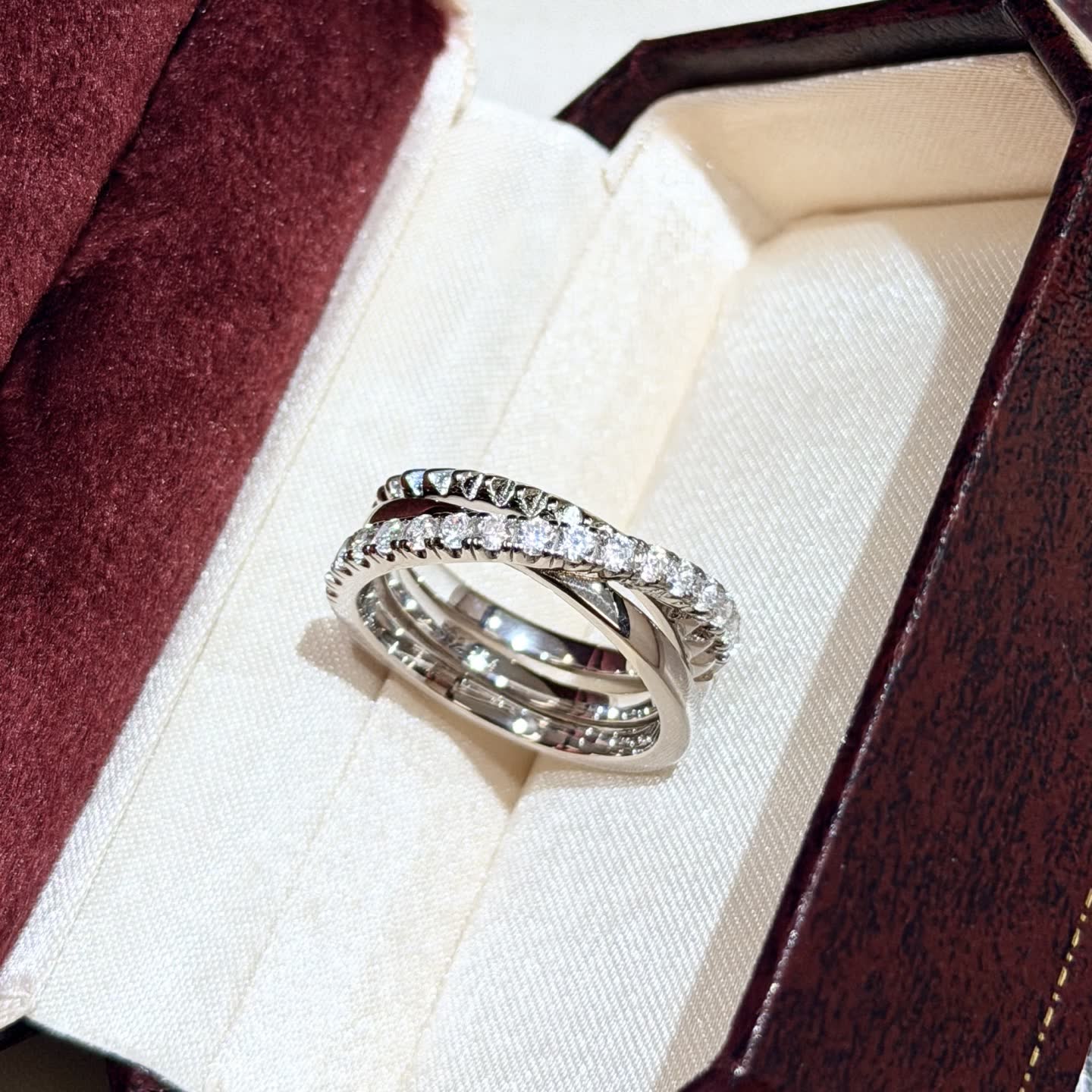 Cartier Elegant Silver Ring with Diamonds