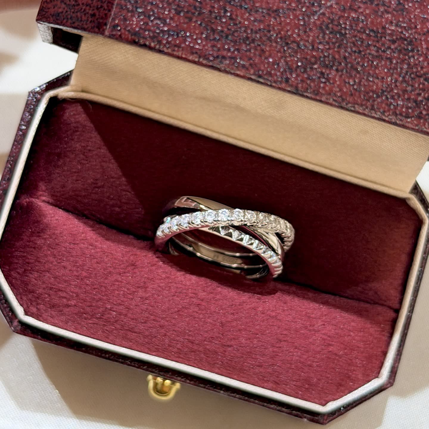 Cartier Elegant Silver Ring with Diamonds