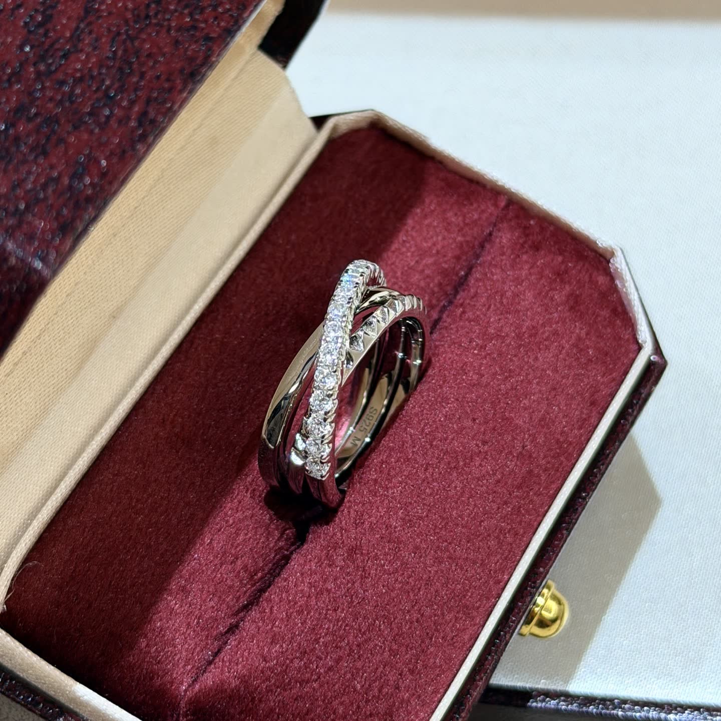 Cartier Elegant Silver Ring with Diamonds