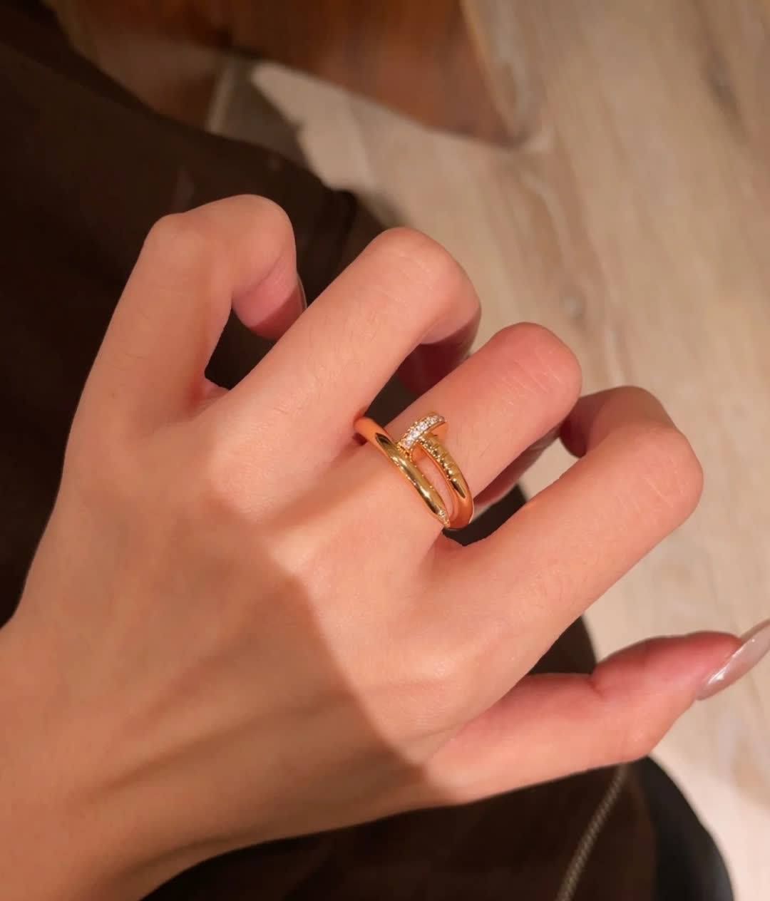 Cartier Elegant Gold Ring with Diamond Accents