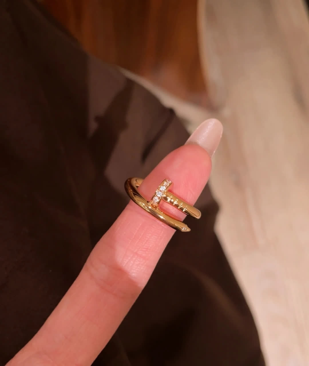 Cartier Elegant Gold Ring with Diamond Accents
