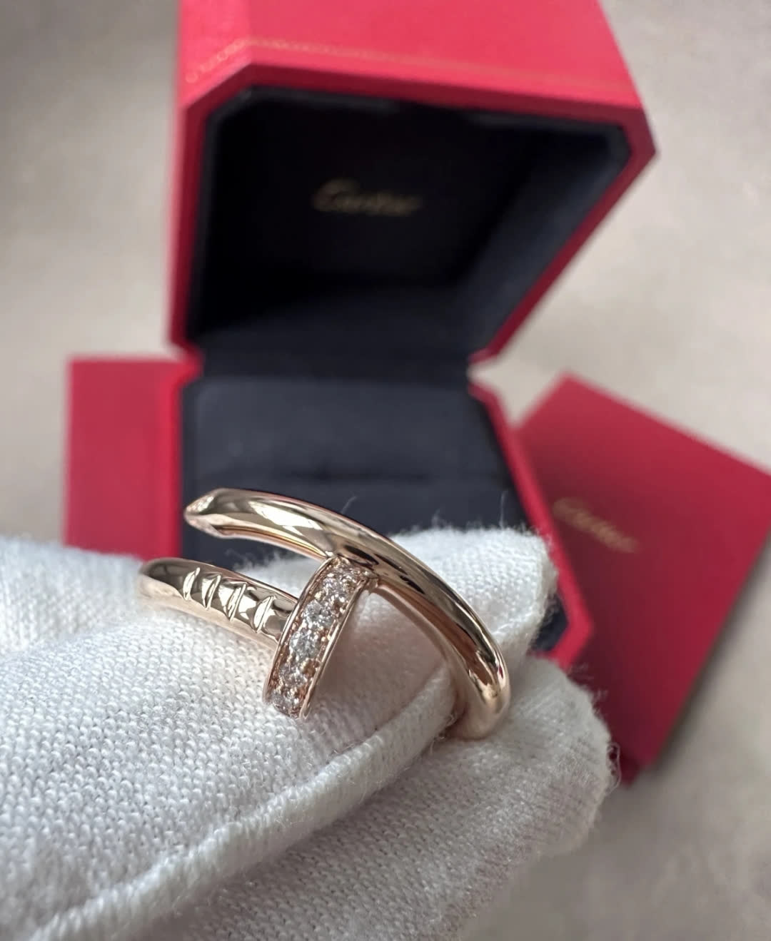 Cartier Elegant Gold Ring with Diamond Accents