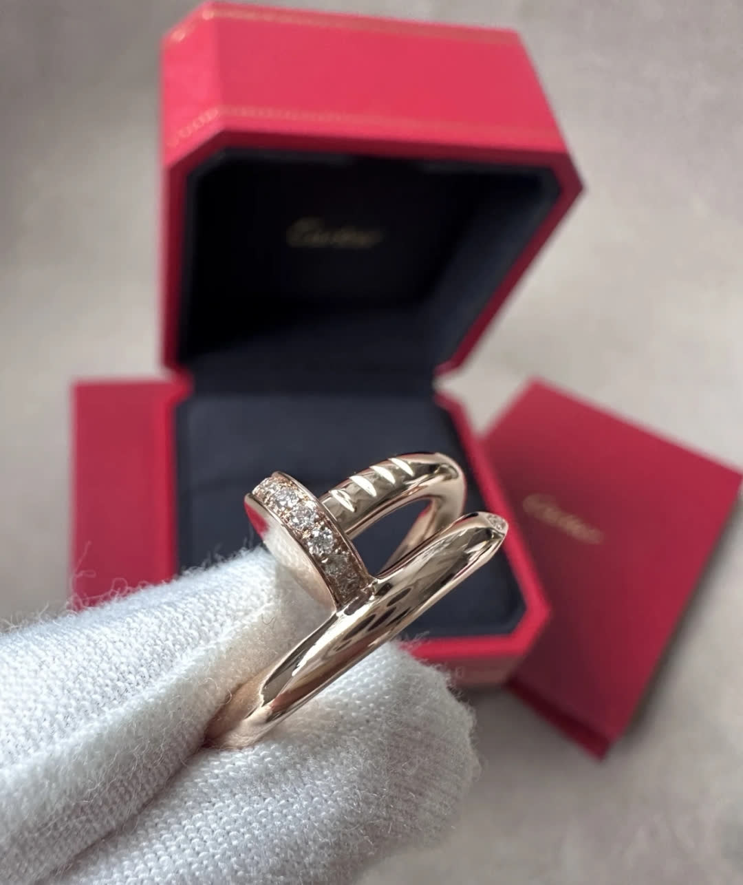 Cartier Elegant Gold Ring with Diamond Accents