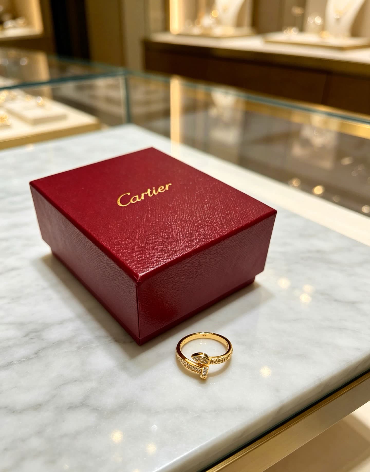 Cartier Gold Ring with Diamonds