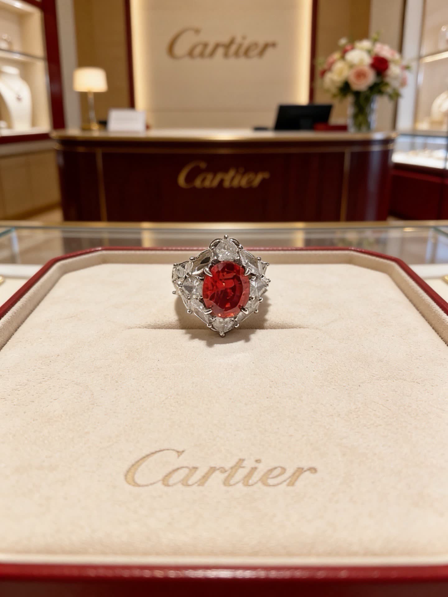 Cartier Ruby and Diamond Ring