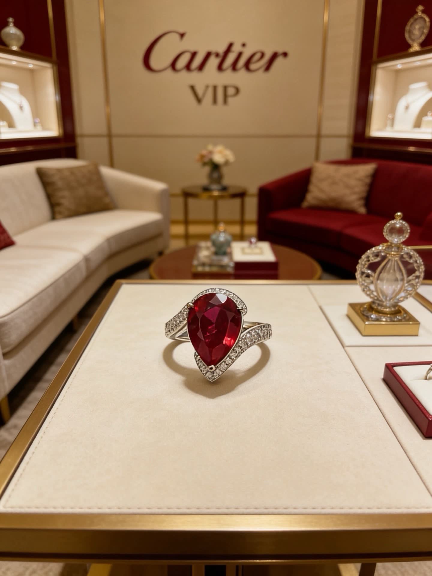 Cartier Ruby and Diamond Ring