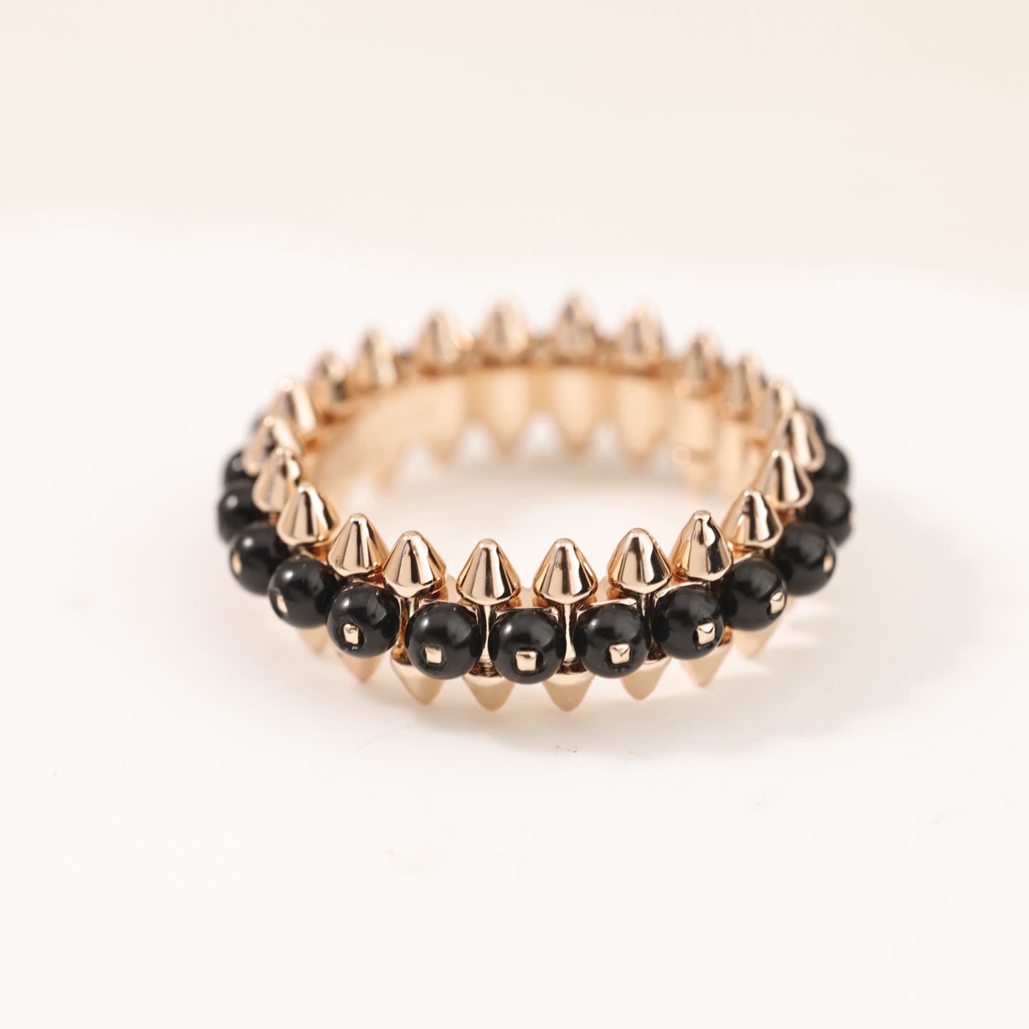 Cartier Rose Gold Spike Ring with Black Beads Cartier Rose Gold Spike Ring with Black Beads