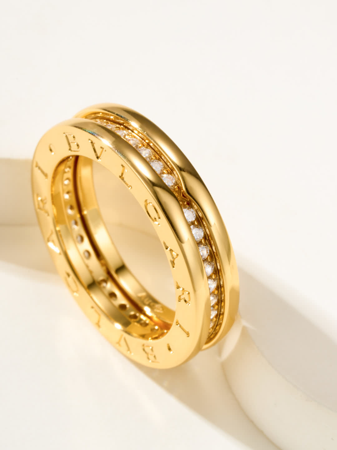 Cartier Elegant Gold and Silver Diamond Ring Set