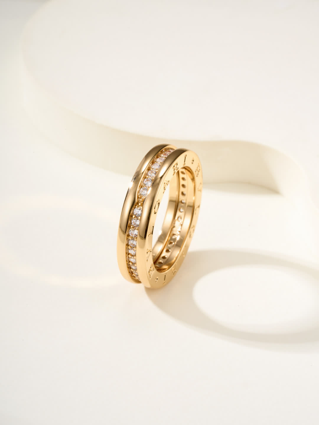 Cartier Elegant Gold and Silver Diamond Ring Set