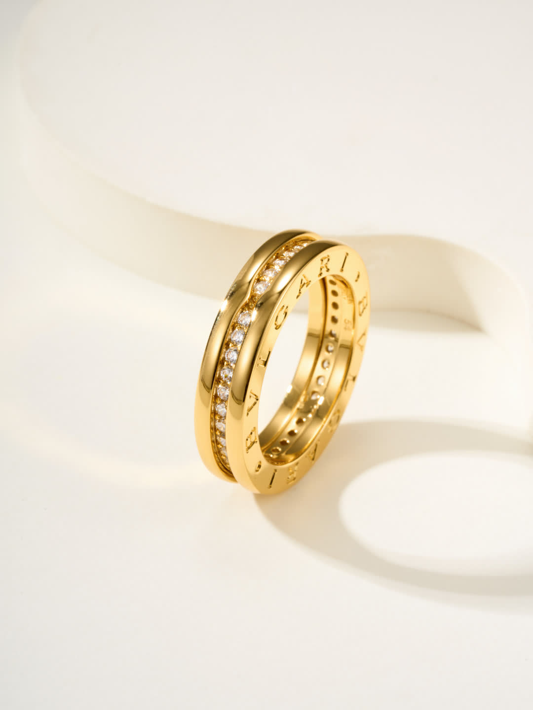 Cartier Elegant Gold and Silver Diamond Ring Set