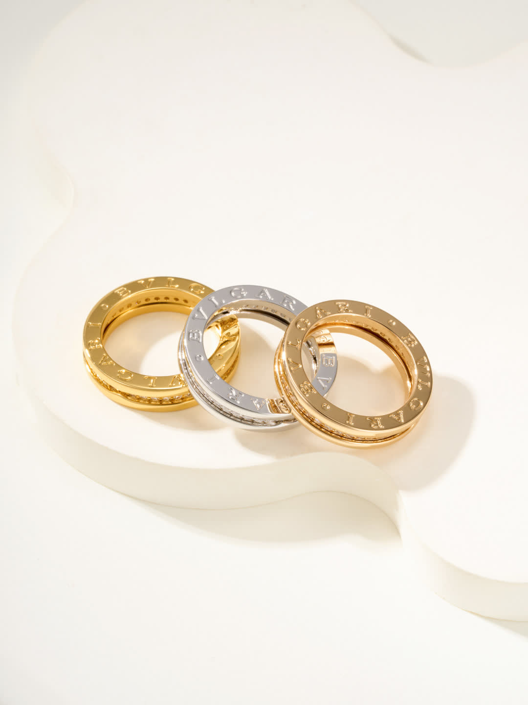 Cartier Elegant Gold and Silver Diamond Ring Set