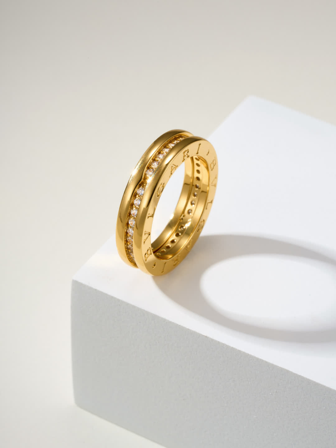 Cartier Elegant Gold and Silver Diamond Ring Set
