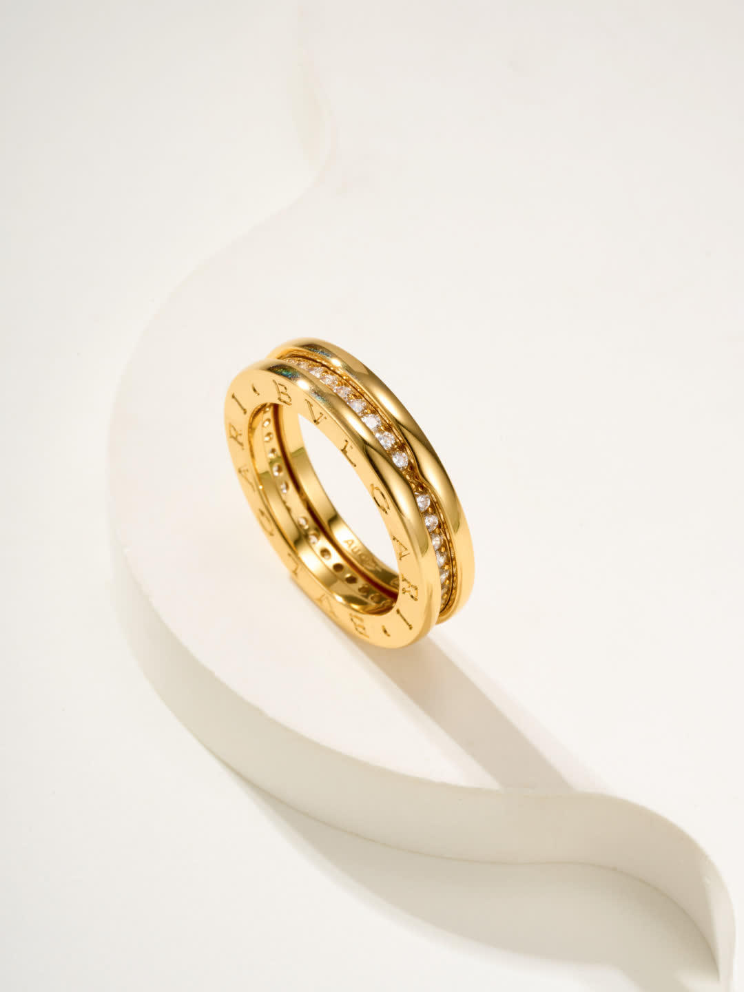 Cartier Elegant Gold and Silver Diamond Ring Set