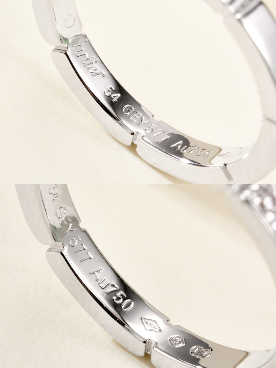 Cartier Elegant Silver and Gold Ring Set with Diamonds
