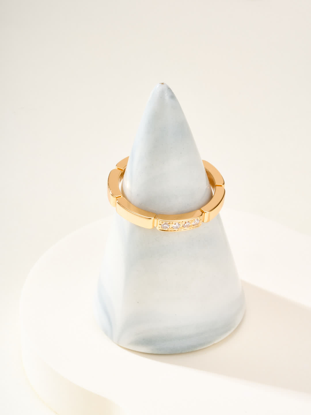 Cartier Elegant Silver and Gold Ring Set with Diamonds