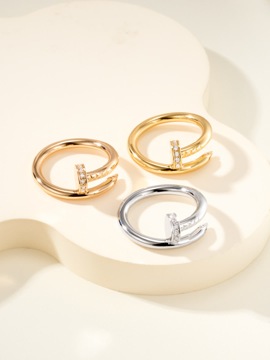 Elegant Open Ring with Diamond Accents