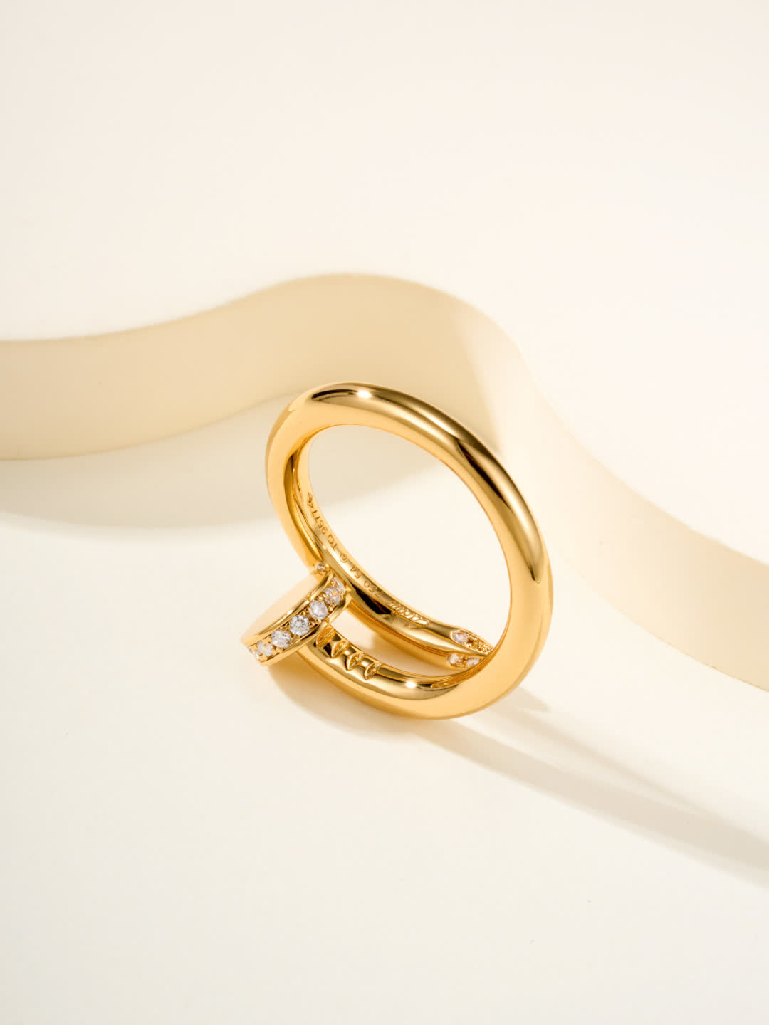 Elegant Open Ring with Diamond Accents