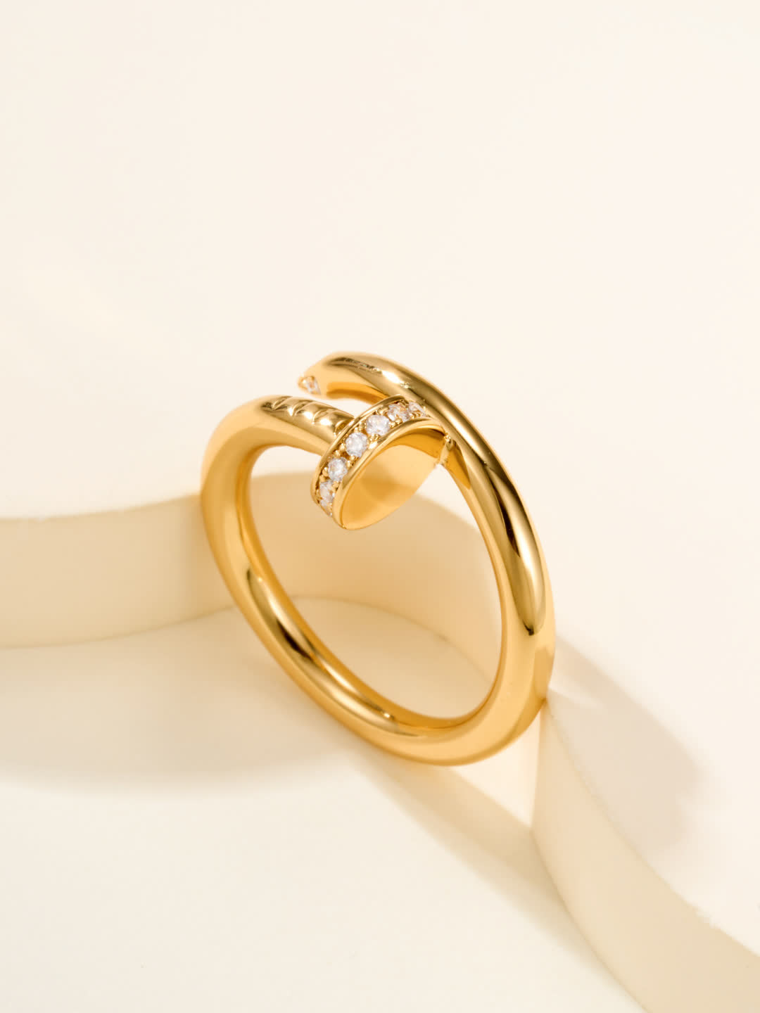 Elegant Open Ring with Diamond Accents