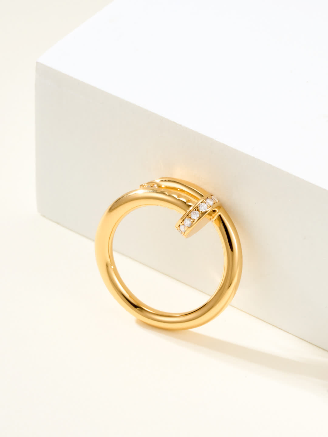 Elegant Open Ring with Diamond Accents