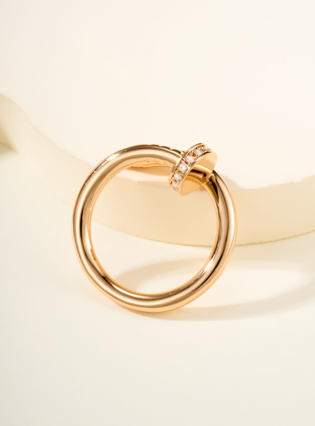 Elegant Open Ring with Diamond Accents