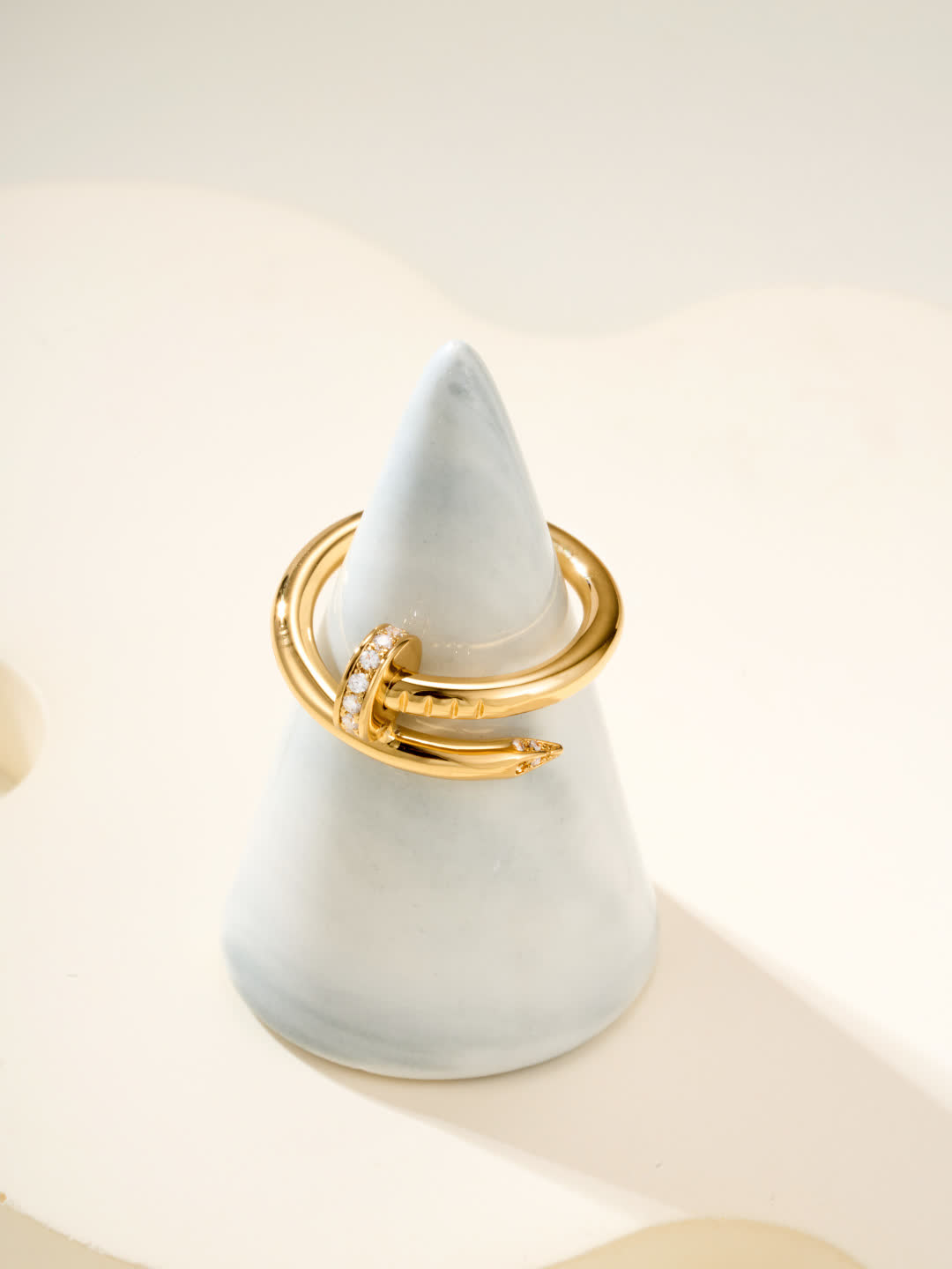 Elegant Open Ring with Diamond Accents
