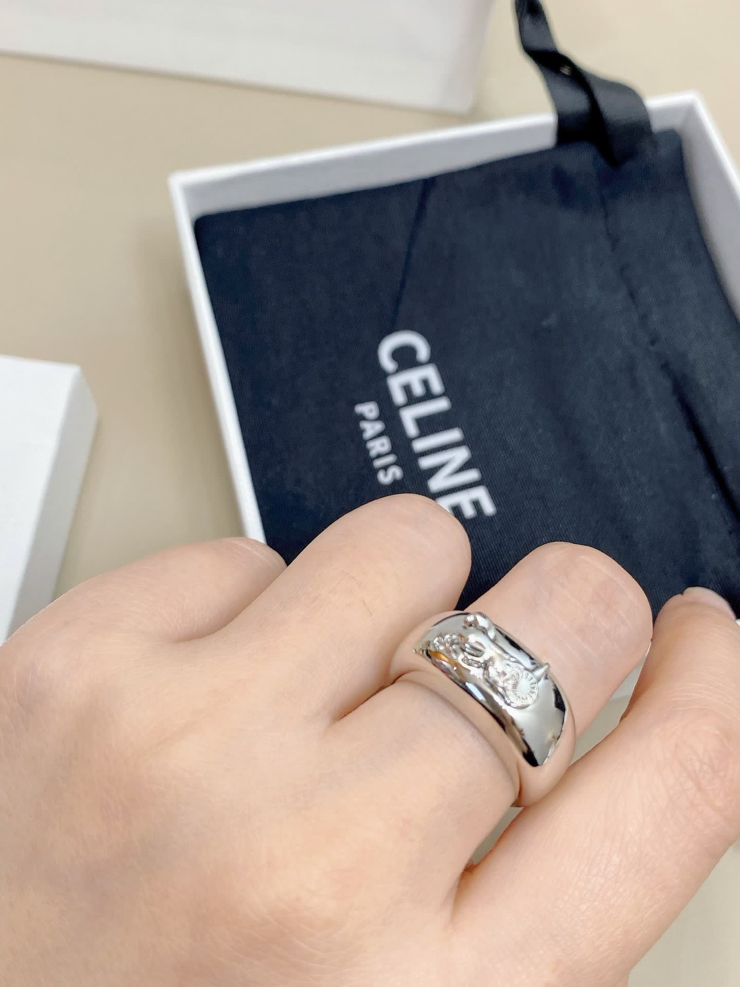 Celine Paris Silver Ring