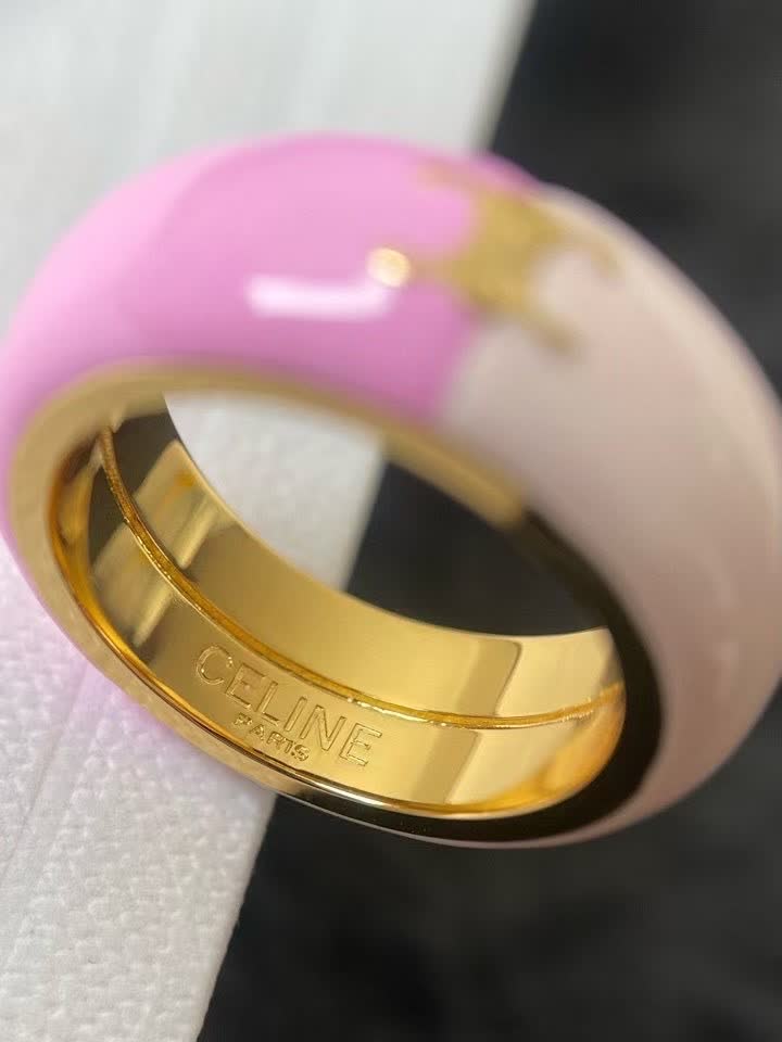 Celine Pink Enamel Ring
