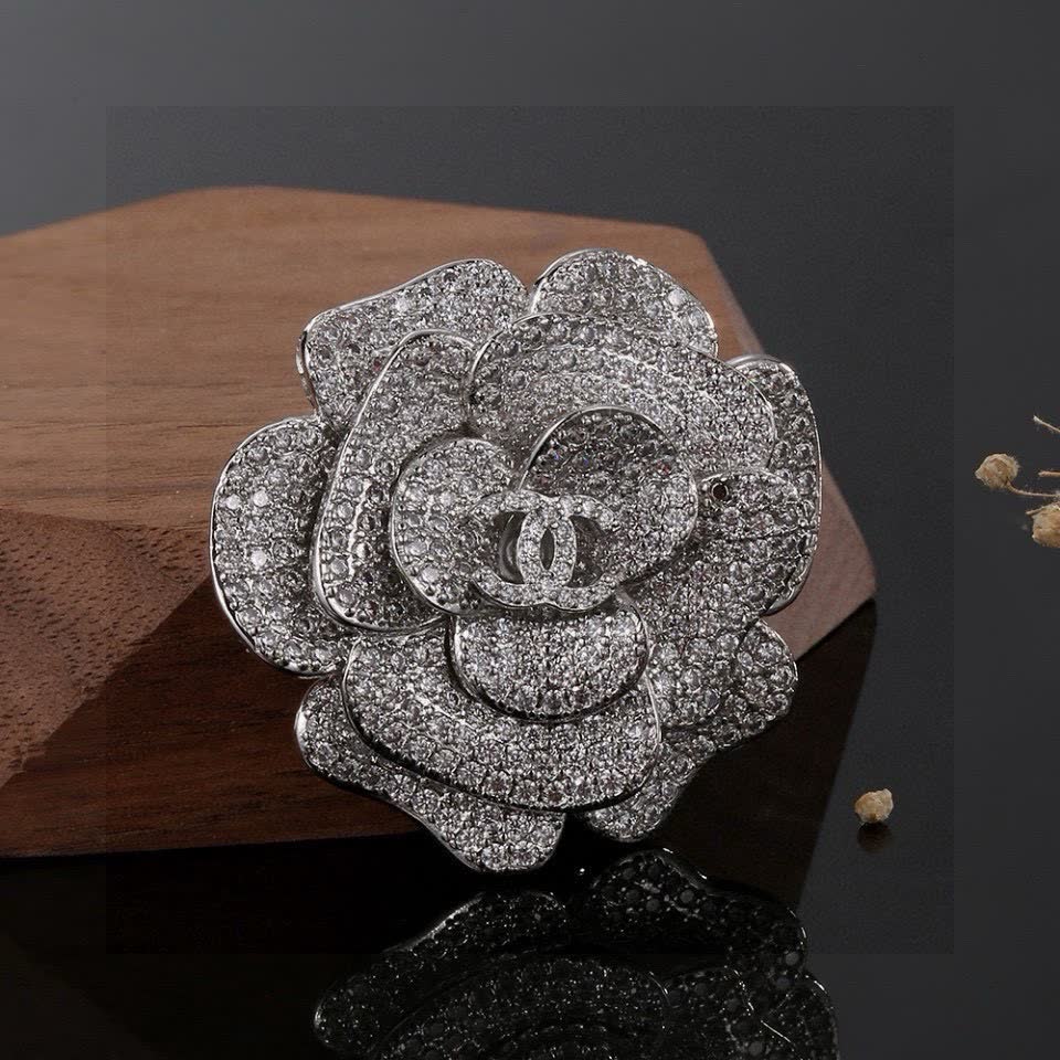 Chanel Silver Camellia Ring