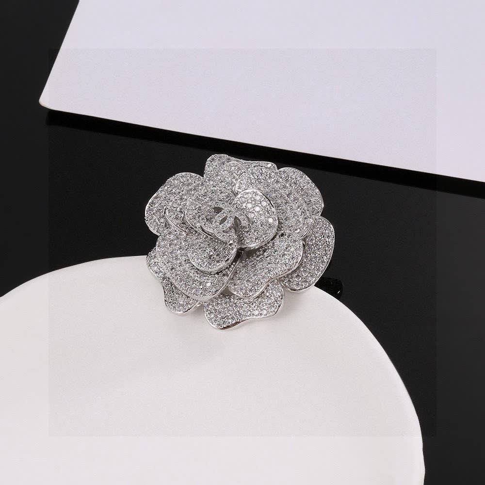 Chanel Silver Camellia Ring