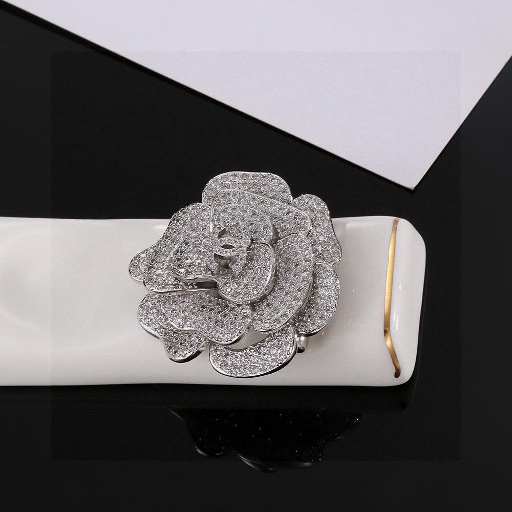 Chanel Silver Camellia Ring