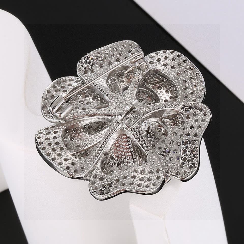 Chanel Silver Camellia Ring