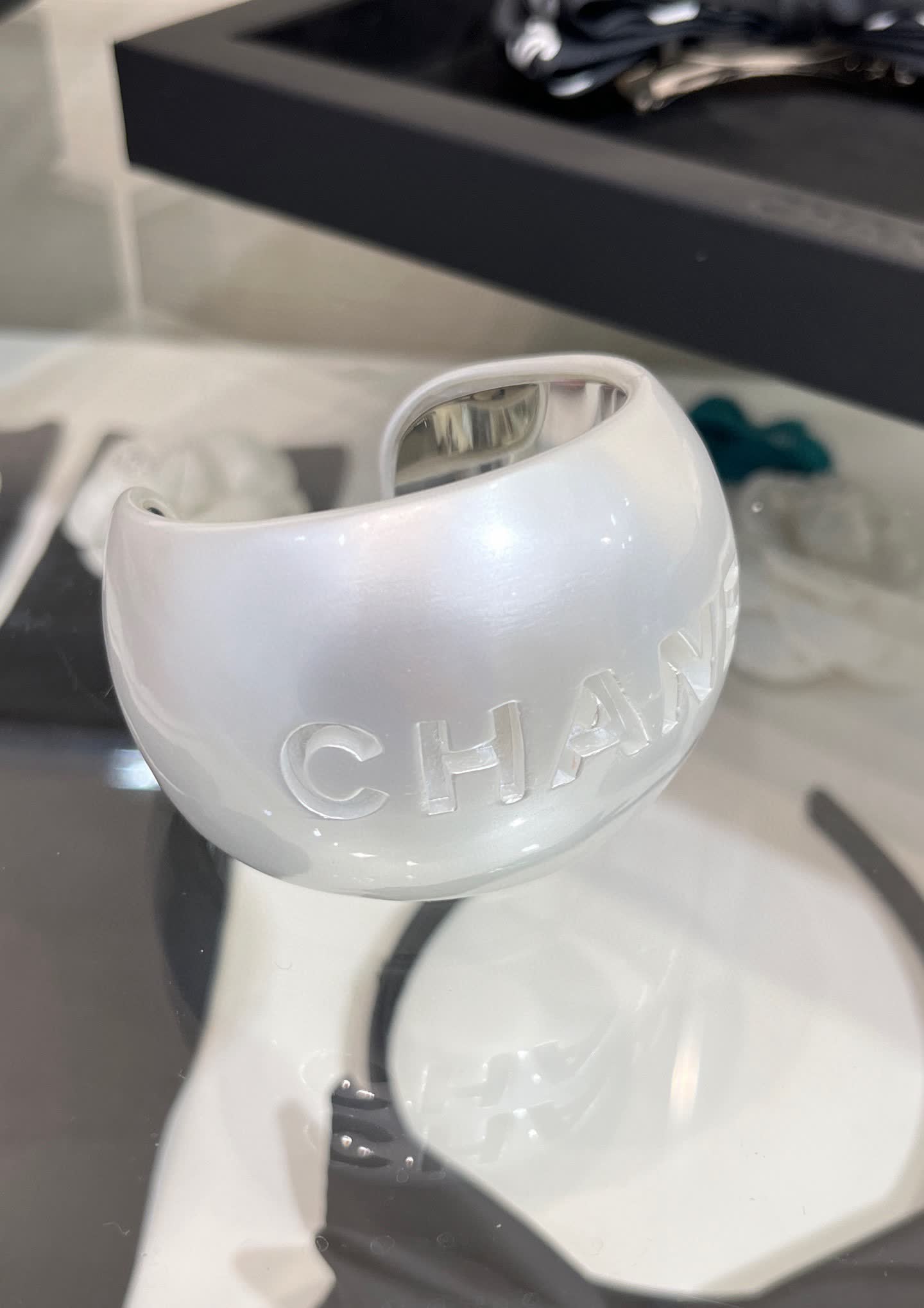 Chanel White Pearl Ring