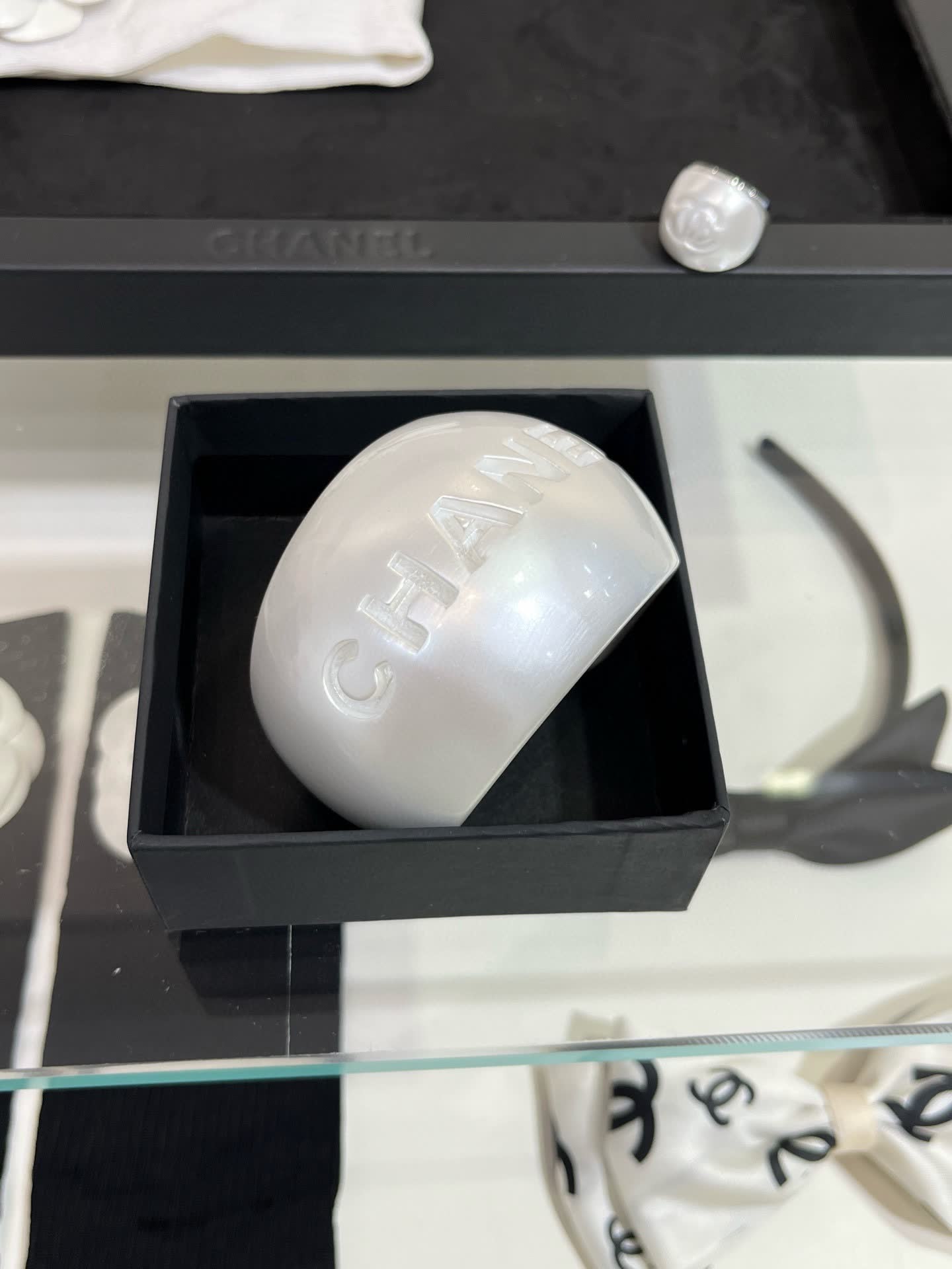 Chanel White Pearl Ring