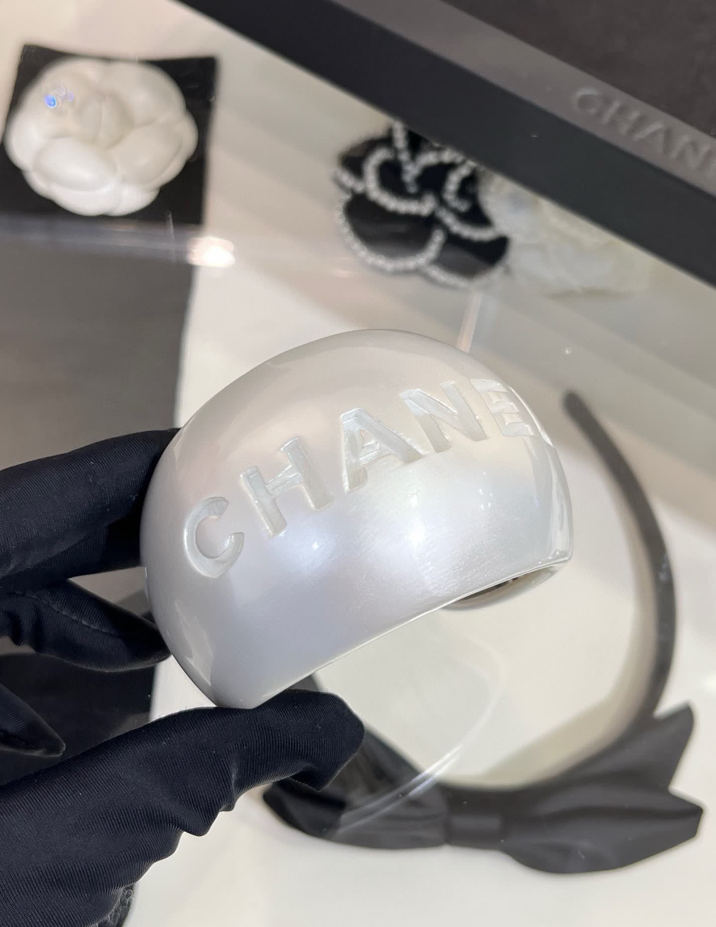 Chanel White Pearl Ring