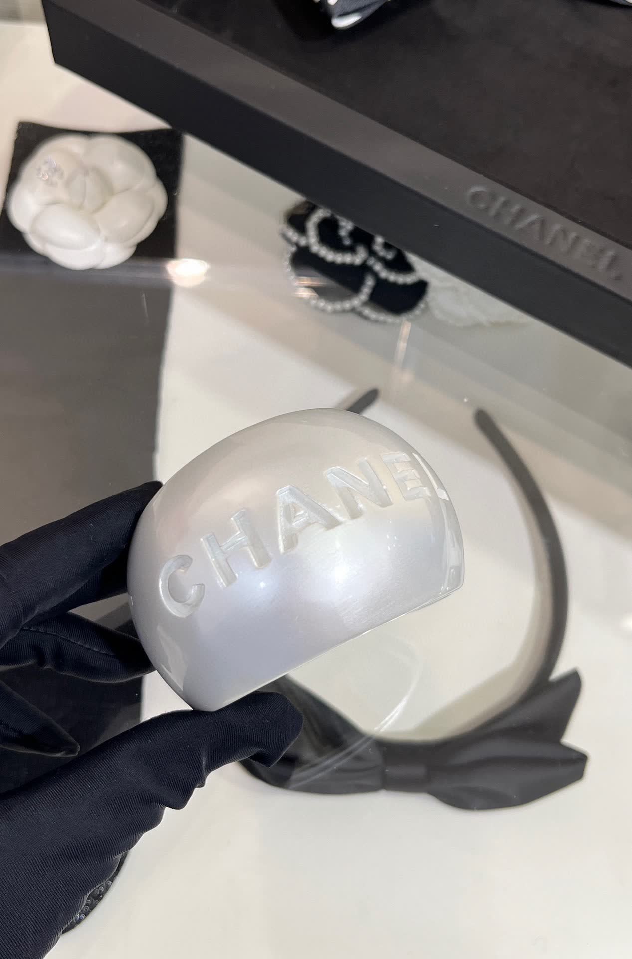 Chanel White Pearl Ring