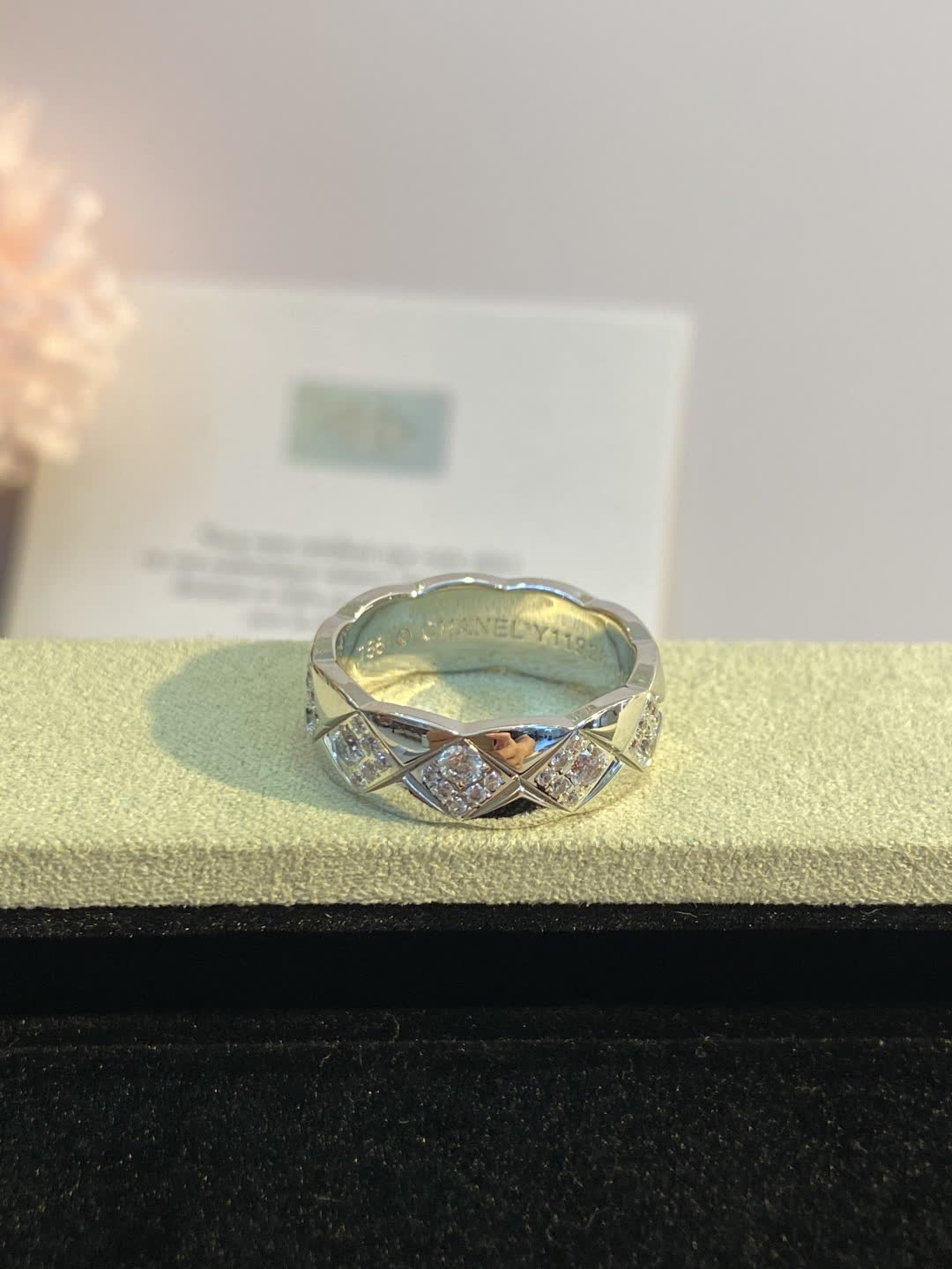 Chanel Silver Ring with Diamonds