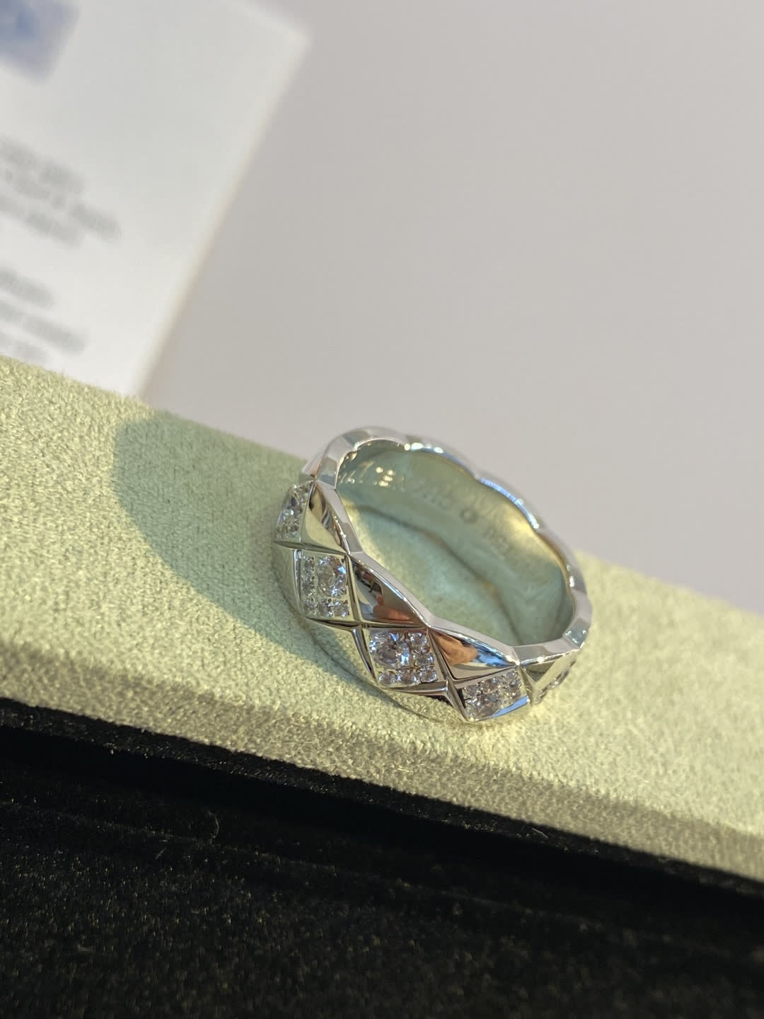 Chanel Silver Ring with Diamonds