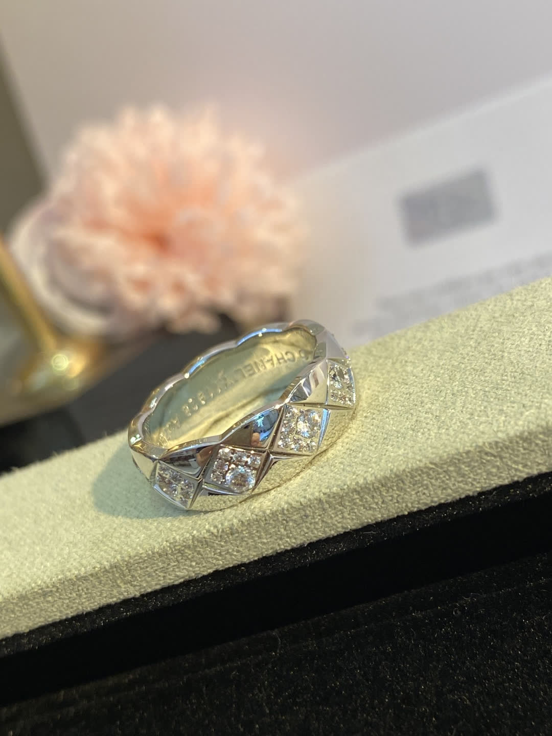 Chanel Silver Ring with Diamonds