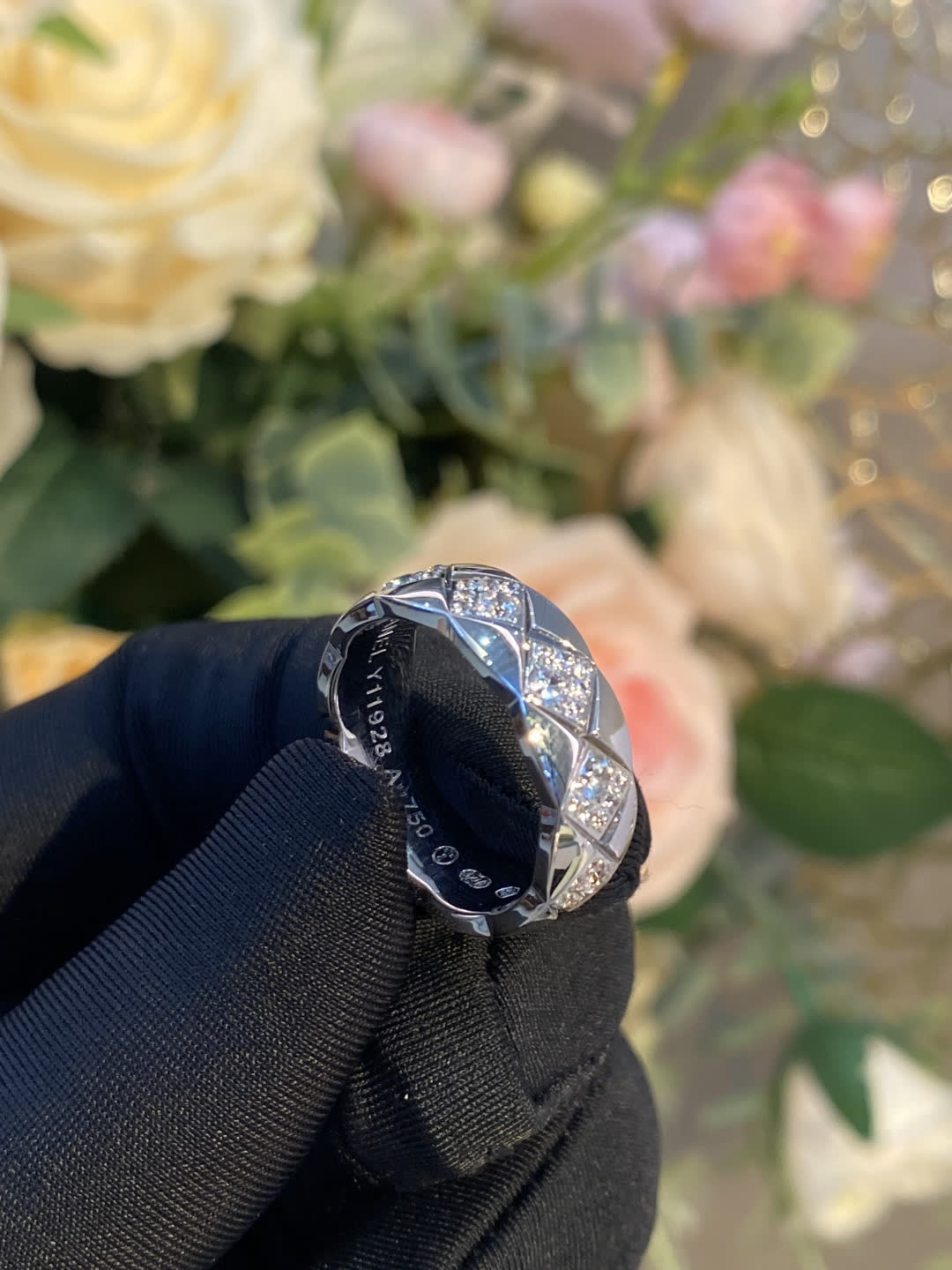 Chanel Silver Ring with Diamonds