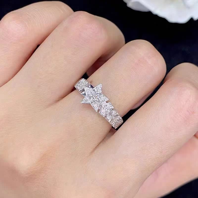 Chanel Elegant Star-Shaped Diamond Ring-XJ1276