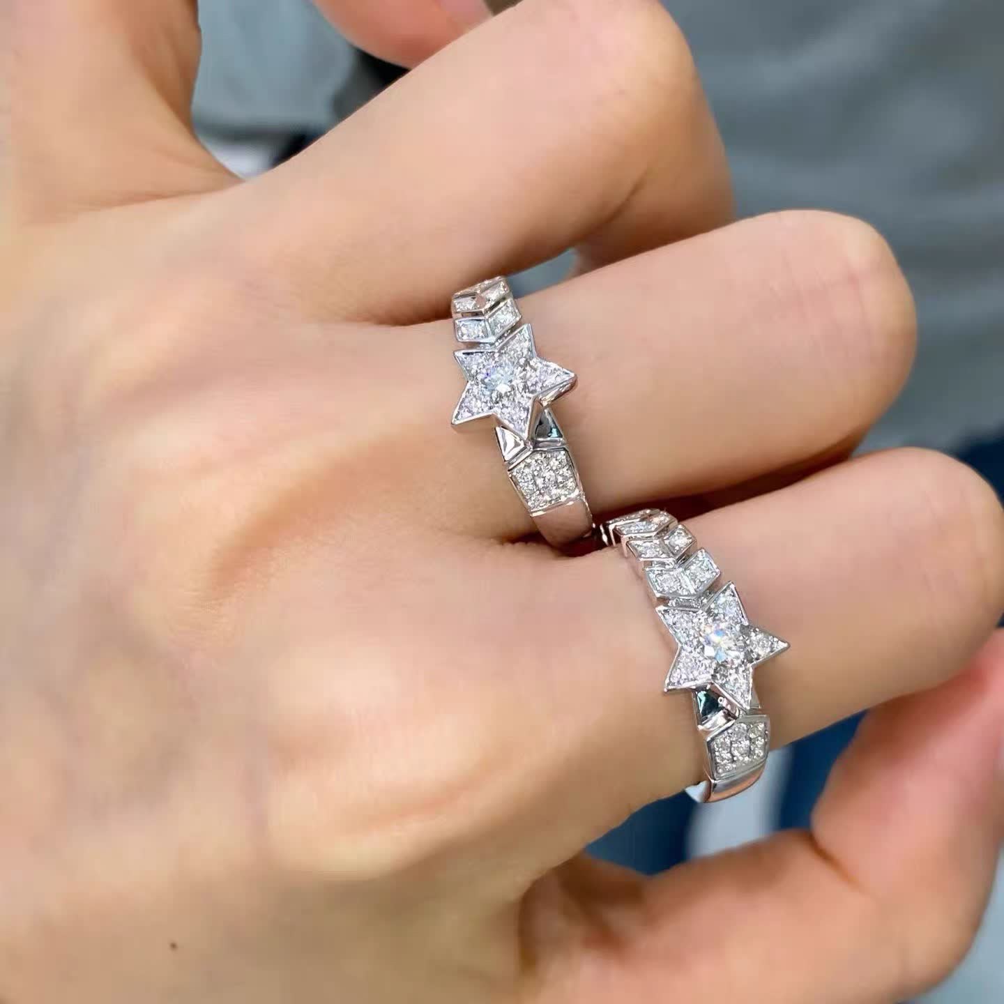 Chanel Elegant Star-Shaped Diamond Ring-XJ1276