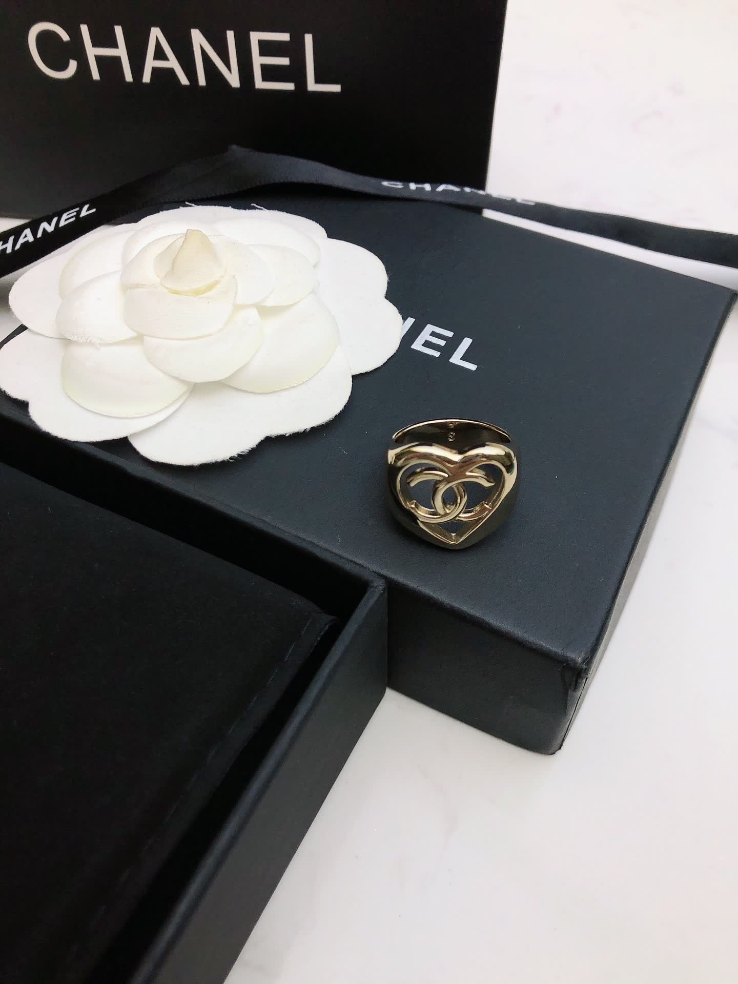Chanel CC Heart Ring
