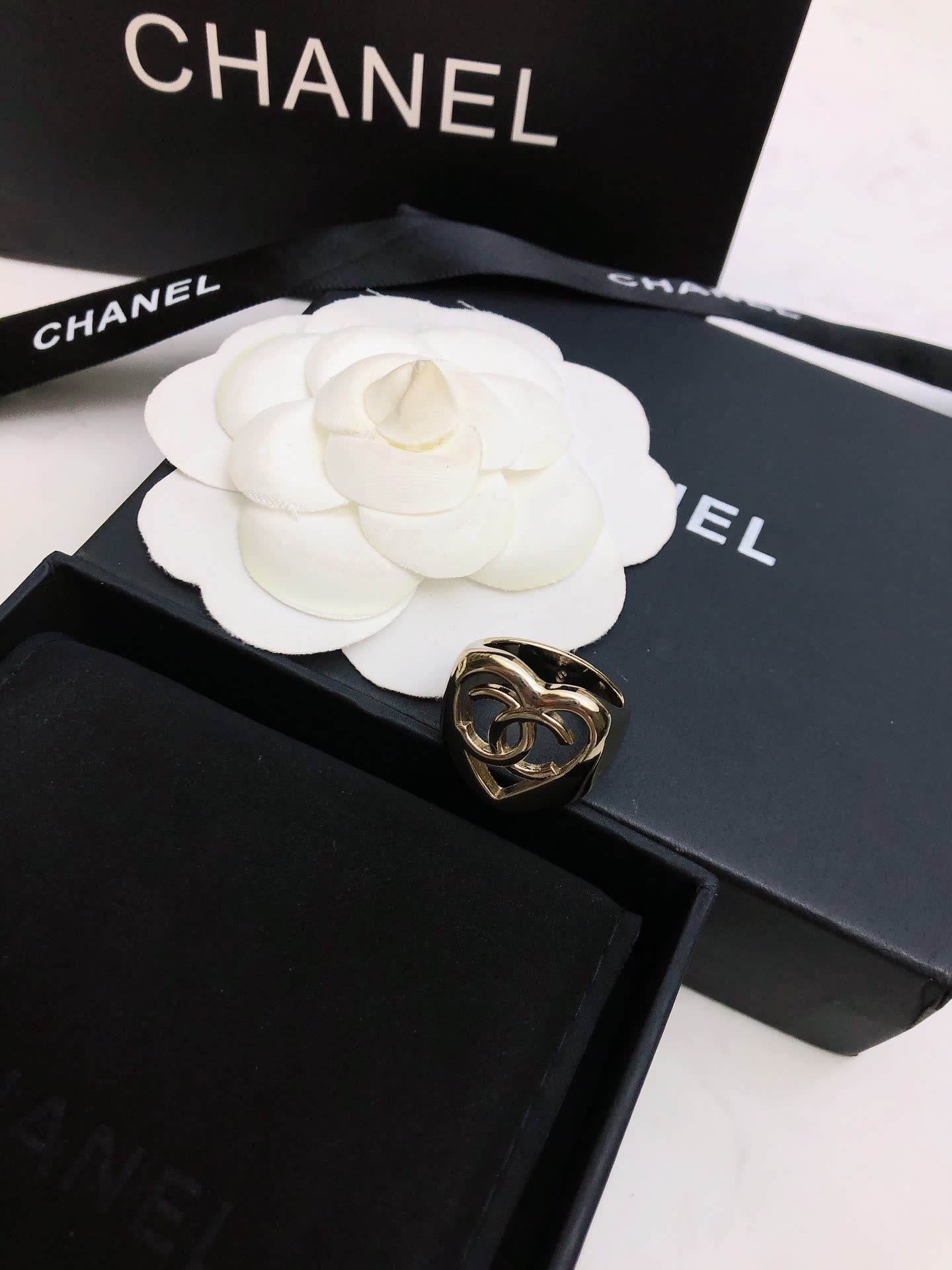 Chanel CC Heart Ring