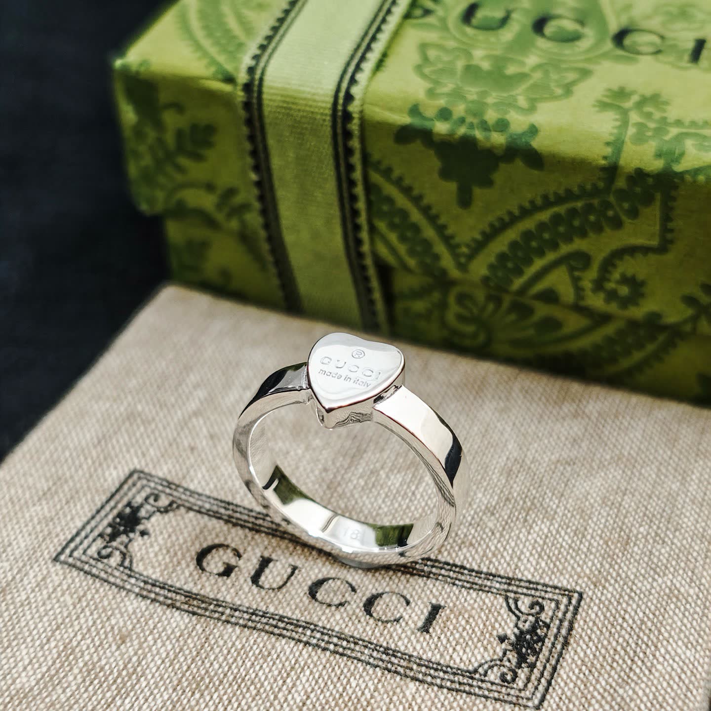 Gucci Silver Heart Ring