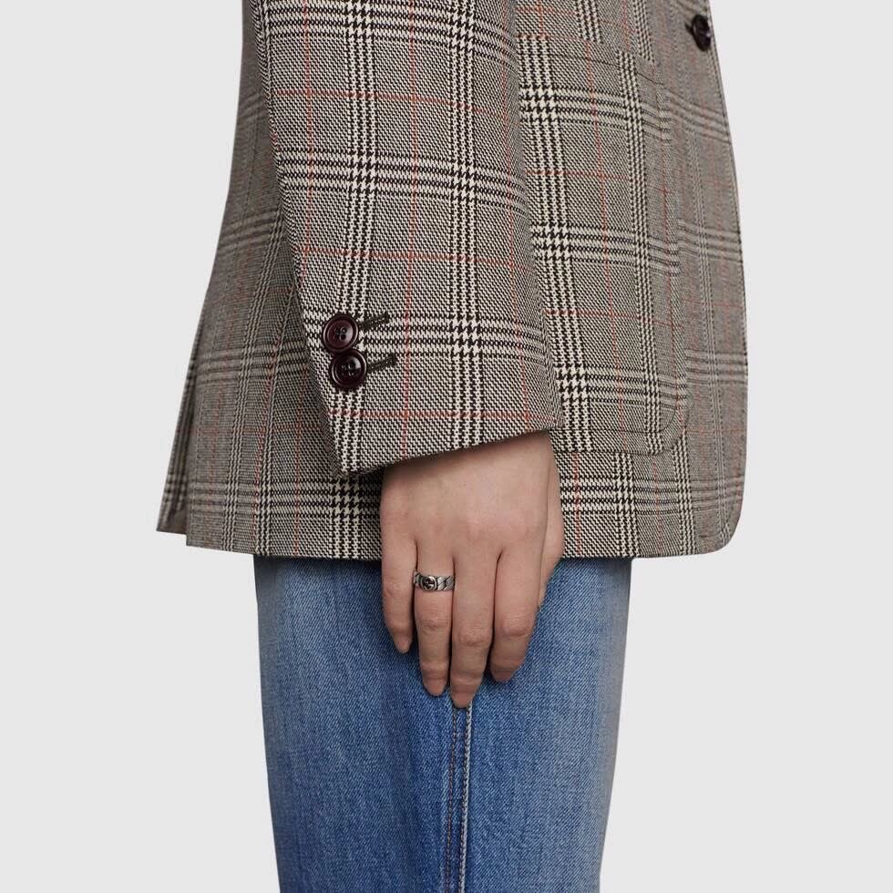 Gucci Silver Ring with Interlocking G Logo