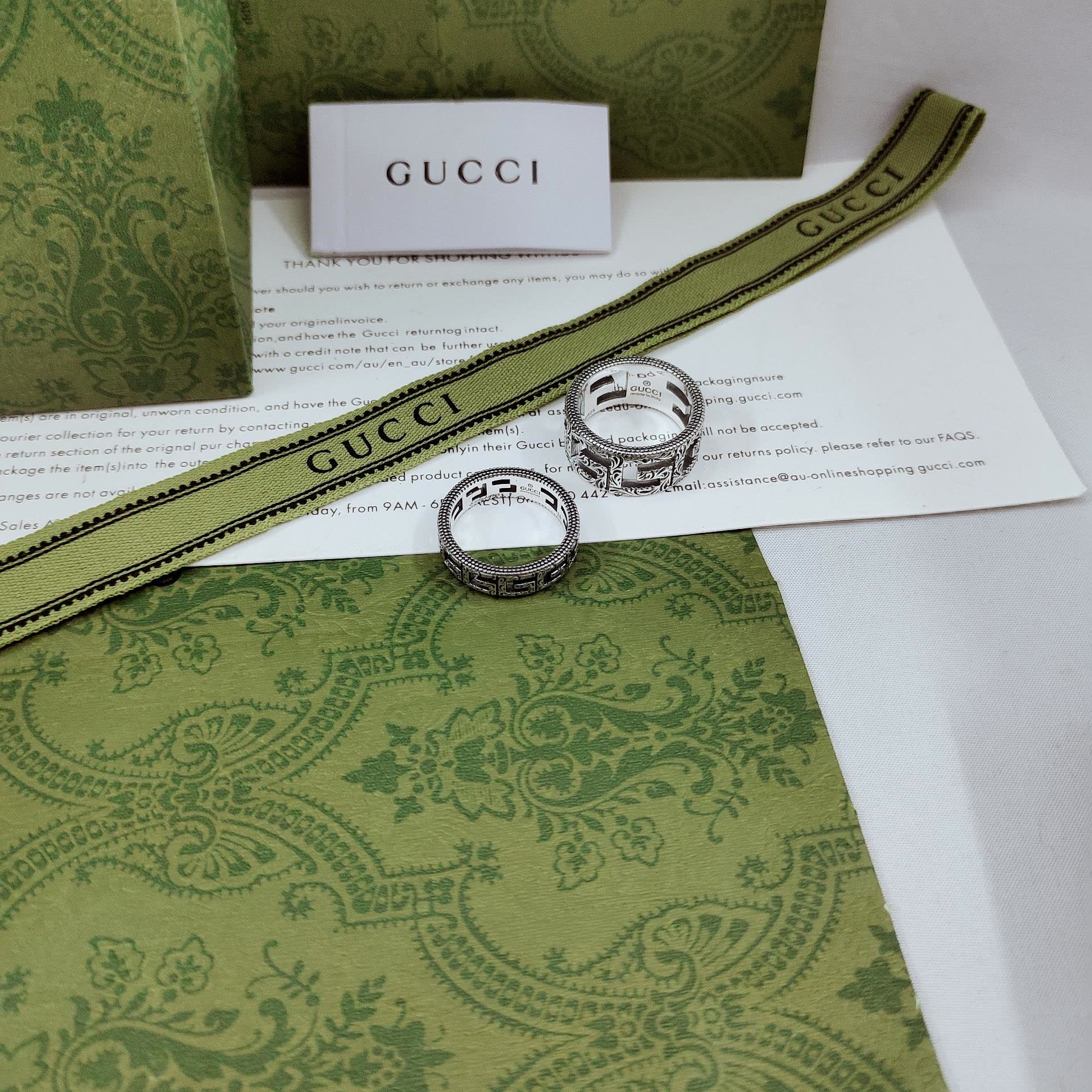 Gucci Silver Ring Set Gucci Silver Ring Set