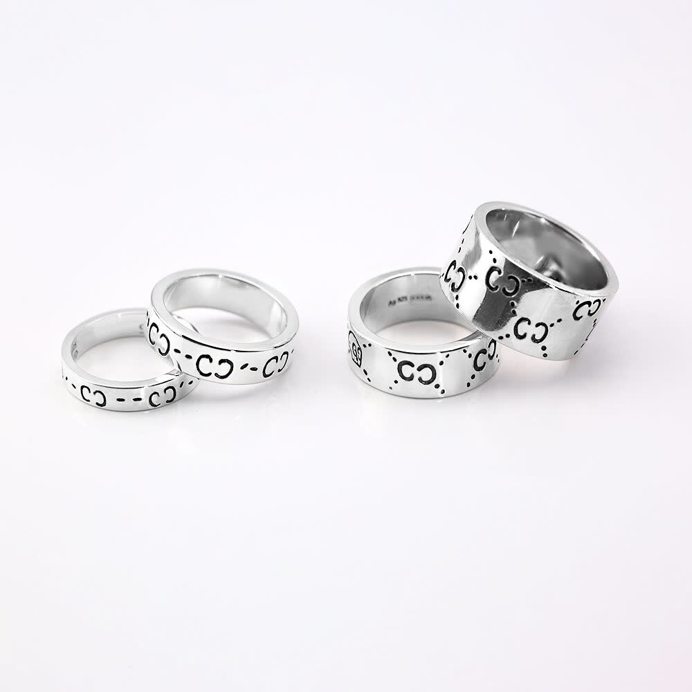 Gucci Silver Ring Set Gucci Silver Ring Set