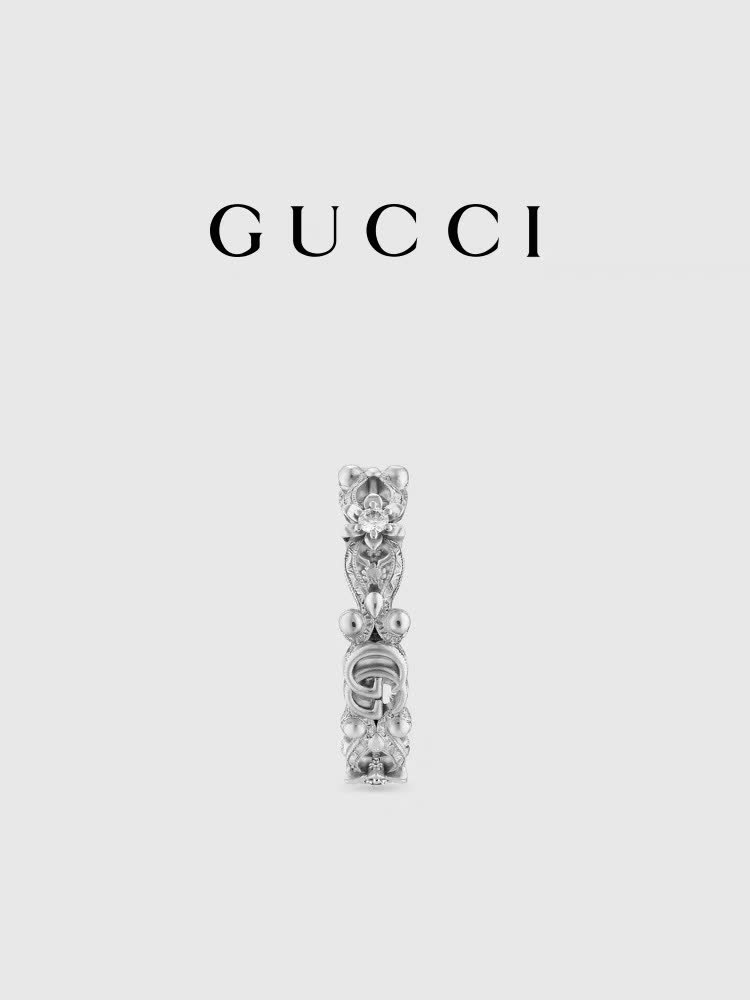 Gucci Silver Ring with Interlocking G Logo