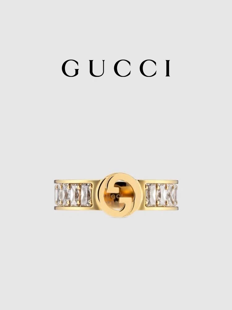 Gucci Gold Ring with Diamonds