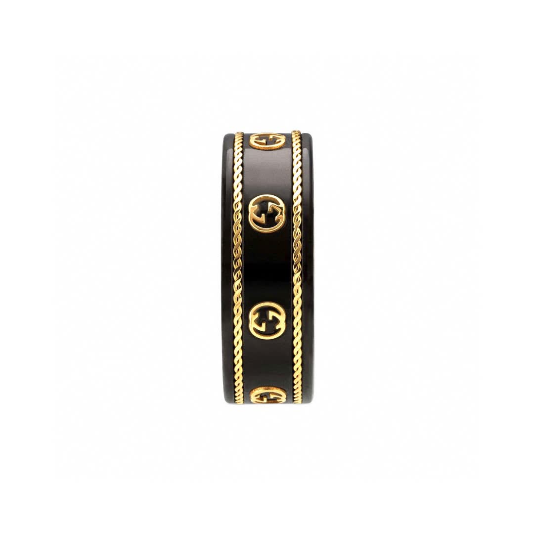 Gucci Black and Gold Ring